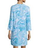 Sarasota 3/4-Sleeve Printed Tunic Dress 