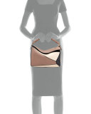 Puzzle Colorblock Leather Satchel Bag, Hazelnut/Black/Ivory