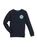 Benebar Crewneck Logo Pullover Sweatshirt, Navy, Size 8-12