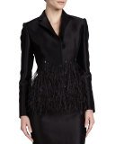 Twill Sequin-Collar Blazer