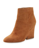 Wilson Suede Wedge Bootie, Saddle