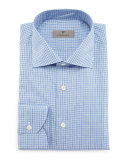 Check Dress Shirt, White/Blue