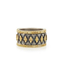 Wide 18K Gold & Sterling Silver Ring