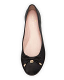 willa classic leather ballerina flat, black