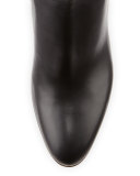 Leather Platform Ankle Boot, Black