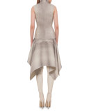 Whey-Print Asymmetric Dress