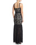 Sleeveless Lace Bustier Mermaid Gown 
