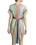 Striped Knit Beach Dress, Multi