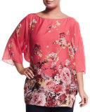 Fresia Floral-Print Tunic, Plus Size 
