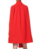 Ribbed Cashmere Knit Cape