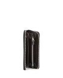 Saffiano Metal Oro Zip-Around Wallet, Black (Nero)