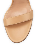 Portofino Leather Ankle-Strap 85mm Sandal, Nude