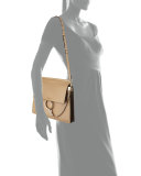 Faye Medium Leather Shoulder Bag, Tan