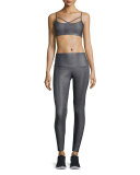 High-Rise Printed Sport Leggings, Charcoal Snake