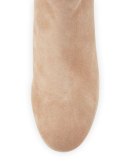 Myth Suede Flat Bootie, Flesh