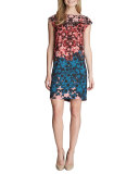 Olivia Cap-Sleeve Floral-Print Dress