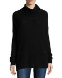 Waffle-Knit Cowl-Neck Sweater