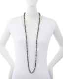 Uma Striped Bead & Pyrite Necklace