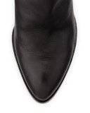 Leather Bootie with Tilt-Effect Heel, Black