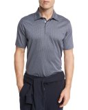 Circle-Print Polo Shirt, Navy