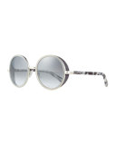 Andie Round Glitter-Trim Sunglasses