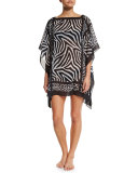 Overland Animal-Print Georgette Coverup Tunic