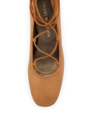 Cordonmid Suede Lace-Up Pump, Toffee