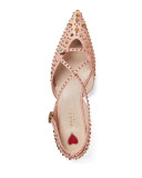 Unia Spiked Leather Flat, Perfect Pink