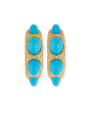 Jackie Turquoise Cabochon & Diamond Hoop Earrings