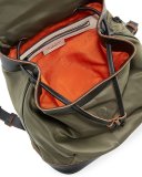 Pilot Mini Leather-Trim Nylon Backpack, Olive