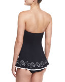 Enchantment Bandeau One-Piece Swimdress, Black