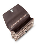 Anouk Snakeskin Envelope Clutch Bag, Ivory/Black