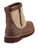 Bayson Wool-Trim Leather Boot, Stout, Youth