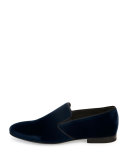 Velvet Slip-On Loafer, Blue