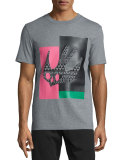Multicolor Bird-Print Melange T-Shirt