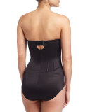 Sheer Bodybriefer Strapless Shaping Bodysuit, Black