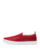 GucciGhost Leather Slip-On Sneaker, Red