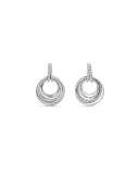 Crossover Doorknocker Hoop Earrings with Diamonds
