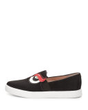 colie calf-hair owl skate sneaker, black
