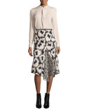 Petite Posey Printed Wrap Skirt