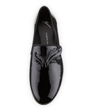 Kevin Men's Patent Wing Formal Loafer, Nero