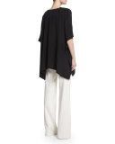 V-Neck Silk Poncho