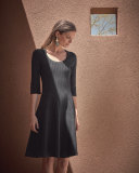 Twirl Half-Sleeve Knit Fit-and-Flare Dress, Plus Size