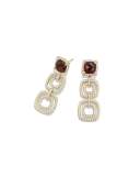Châtelaine Three-Drop Garnet Earrings with Diamonds