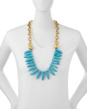 Turquoise Spike Long Necklace