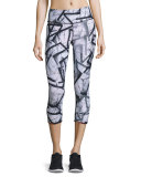 Reversible Print Performance Capri Pants, Nebula