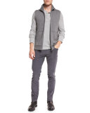 Wool/Cashmere Zip-Up Vest, Heather Cinder