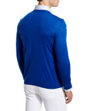 Fine-Gauge V-Neck Sweater, Royal Blue