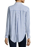 Aly Striped Oxford Shirt, Blue/White