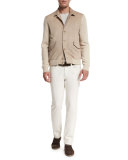 Five-Pocket Slim-Fit Pants, Dusty White
